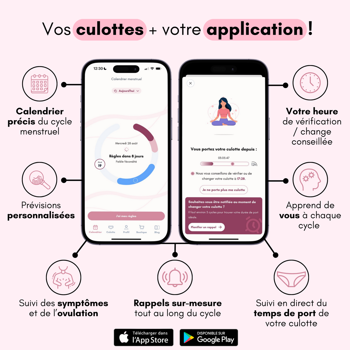 Culotte Menstruelle Ados Respirante Détachable Claire (Nouveauté)