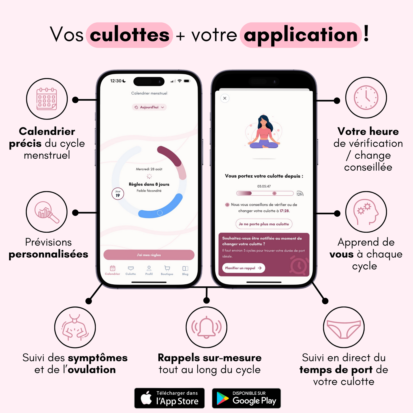 Culotte Menstruelle Respirante Détachable Claire (Nouveauté)