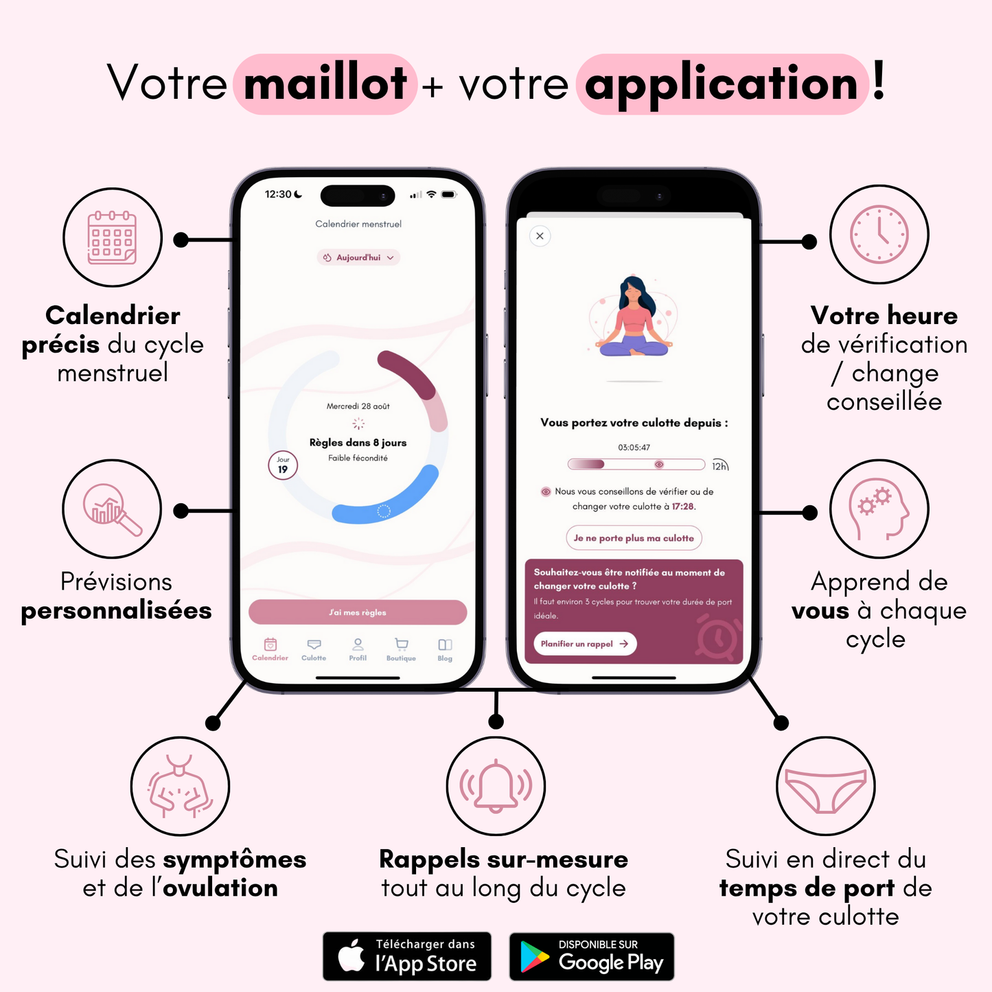 Jupe de bain menstruelle Maude (Nouveauté)